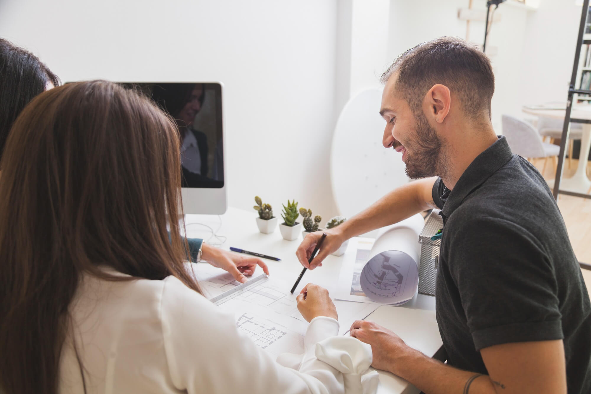 Person talk about projects